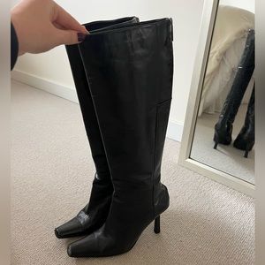 BCBG Black Leather Boots